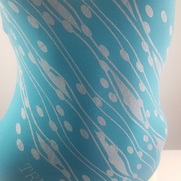 swimsuit with cap blue with touch of silver on front, size M - Picture 6 of 11